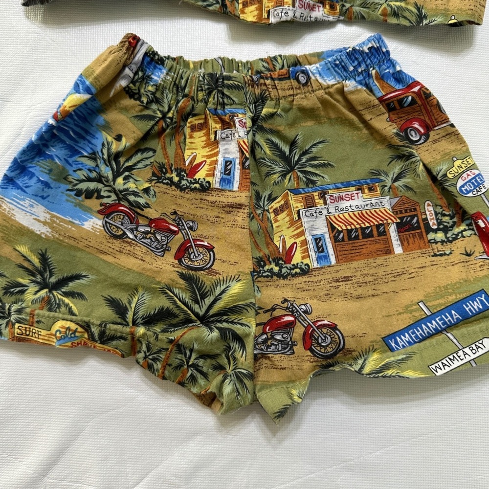 RJC Hawaii Aloha Shirt and Shorts Set Size 6M Tropical Island Vacation Coastal - Picture 7 of 9